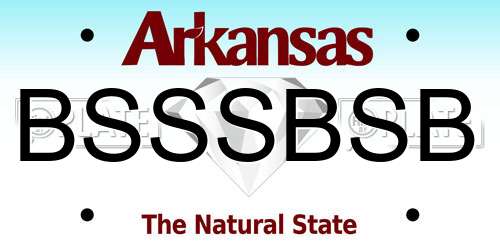 BSSSBSB Arkansas License Plate