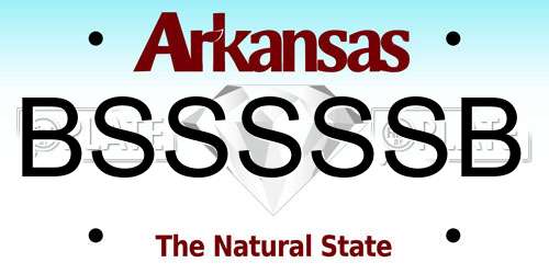 BSSSSSB Arkansas License Plate