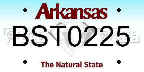 BST0225 Arkansas License Plate