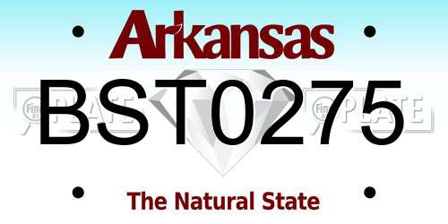 BST0275 Arkansas License Plate