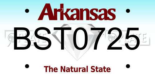 BST0725 Arkansas License Plate