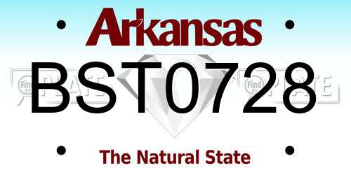 BST0728 Arkansas License Plate