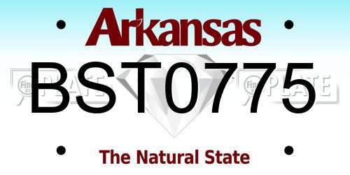 BST0775 Arkansas License Plate
