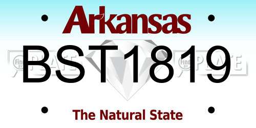 BST1819 Arkansas License Plate