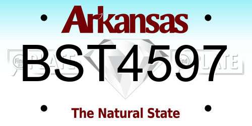 BST4597 Arkansas License Plate