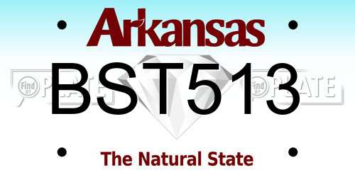 BST513 Arkansas License Plate