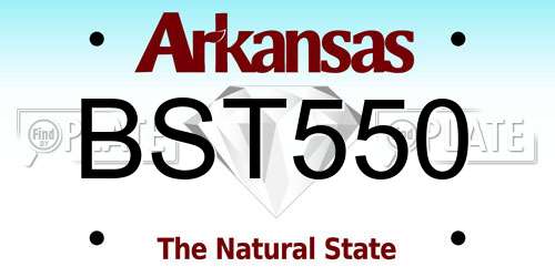 BST550 Arkansas License Plate