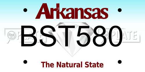 BST580 Arkansas License Plate