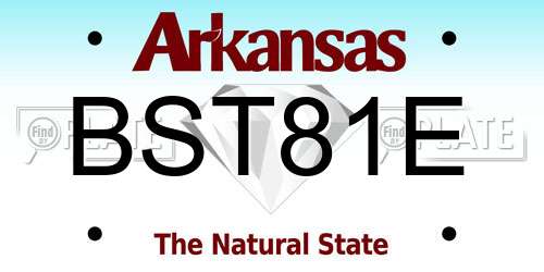BST81E Arkansas License Plate