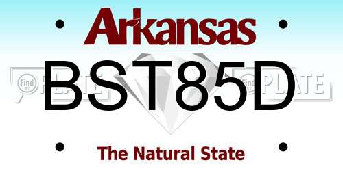 BST85D Arkansas License Plate