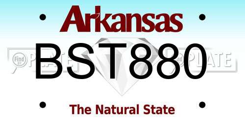 BST880 Arkansas License Plate