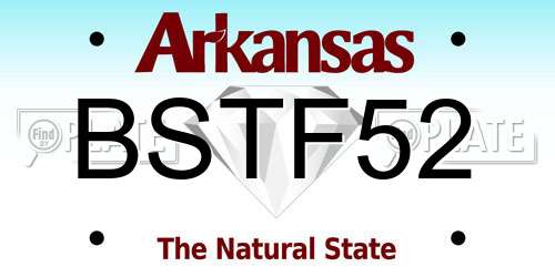 BSTF52 Arkansas License Plate
