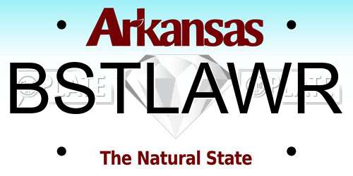 BSTLAWR Arkansas License Plate