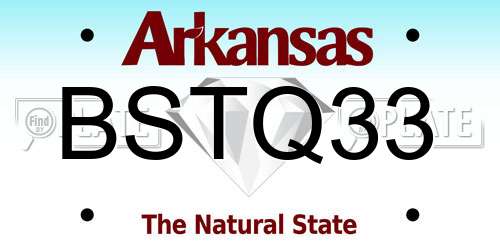 BSTQ33 Arkansas License Plate
