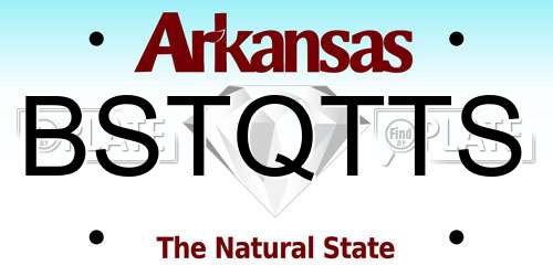 BSTQTTS Arkansas License Plate