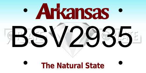 BSV2935 Arkansas License Plate