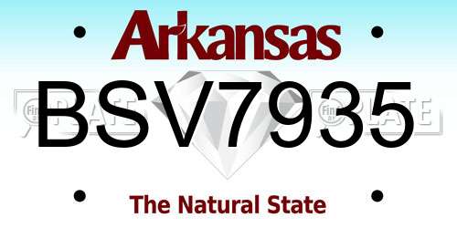 BSV7935 Arkansas License Plate