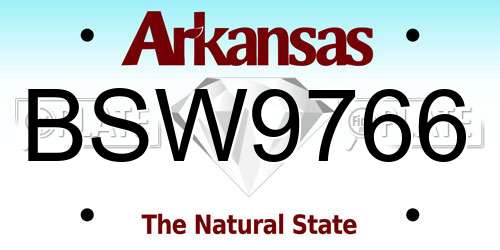 BSW9766 Arkansas License Plate