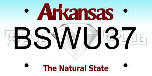 BSWU37 Arkansas License Plate