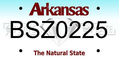 BSZ0225 Arkansas License Plate