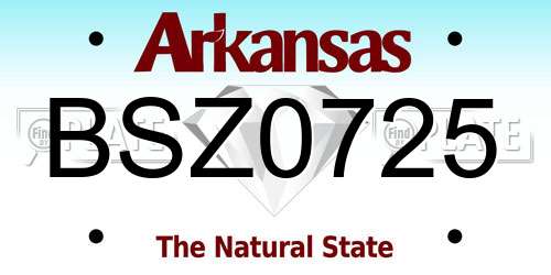 BSZ0725 Arkansas License Plate