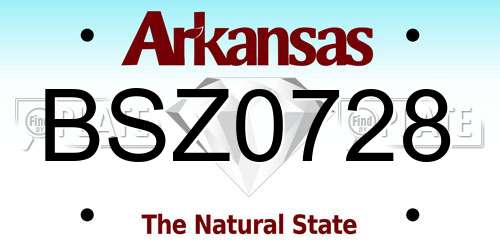 BSZ0728 Arkansas License Plate
