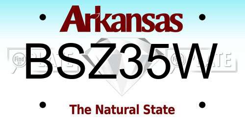 BSZ35W Arkansas License Plate
