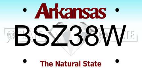 BSZ38W Arkansas License Plate
