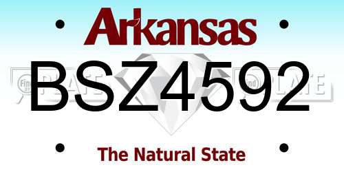 BSZ4592 Arkansas License Plate