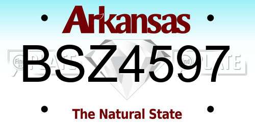 BSZ4597 Arkansas License Plate