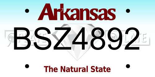 BSZ4892 Arkansas License Plate