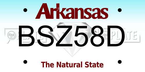 BSZ58D Arkansas License Plate