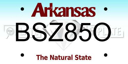 BSZ85O Arkansas License Plate