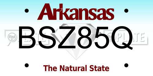BSZ85Q Arkansas License Plate