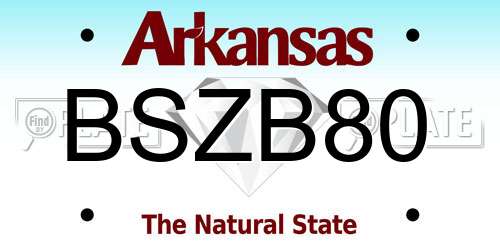 BSZB80 Arkansas License Plate