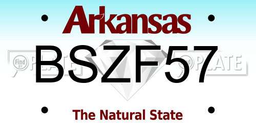BSZF57 Arkansas License Plate