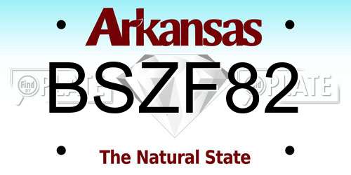 BSZF82 Arkansas License Plate