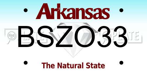 BSZO33 Arkansas License Plate