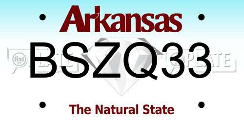 BSZQ33 Arkansas License Plate
