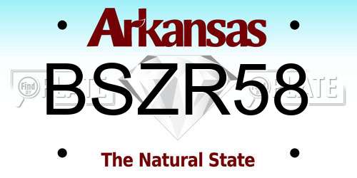 BSZR58 Arkansas License Plate