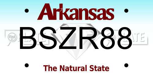 BSZR88 Arkansas License Plate