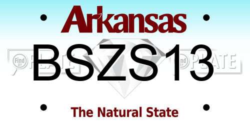 BSZS13 Arkansas License Plate