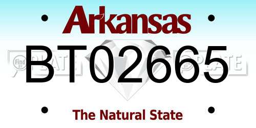 BT02665 Arkansas License Plate