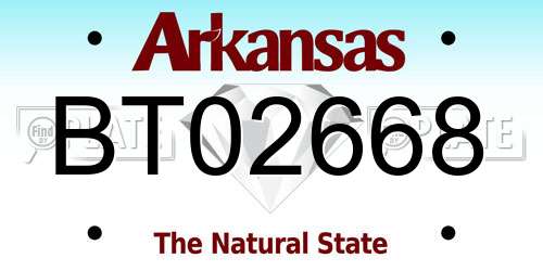 BT02668 Arkansas License Plate