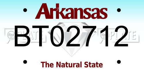 BT02712 Arkansas License Plate