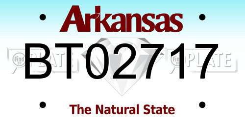 BT02717 Arkansas License Plate
