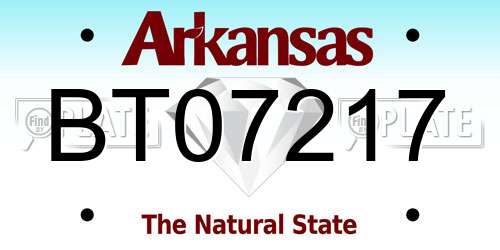 BT07217 Arkansas License Plate