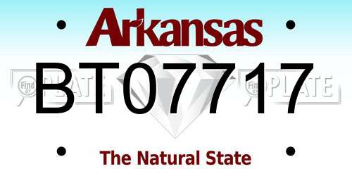 BT07717 Arkansas License Plate