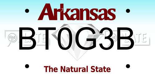 BT0G3B Arkansas License Plate