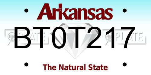 BT0T217 Arkansas License Plate